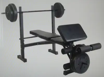 EXERCISE BENCH w/ WEIGHTS, View more