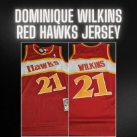 Dominique Wilkins Red Atlanta Hawks Jersey Medium