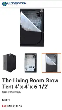 The Living Room Grow Tent 4' x 4' x 6 1/2'