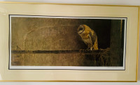 Robert Bateman’s “Catching the Light- Barn Owl” Print.  Signed a
