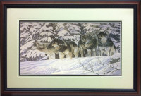 Wolf Trucker Print By Santo De Vita framed two mat board wood fr
