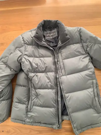Eddie Bauer Down Puffer Jacket Gray Men's Medium - Live Auction, View more