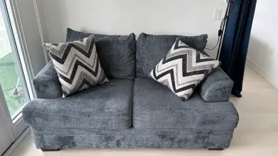 Blue Fabric Couch + 2 Cushions, View more