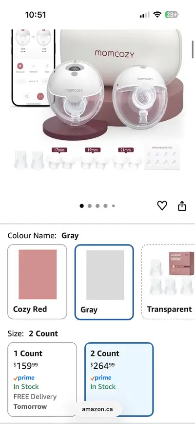 Momcozy wearable breast pumps , View more