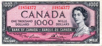 Canadian $1,000 / $1000 / One Thousand Dollar Bill bank note