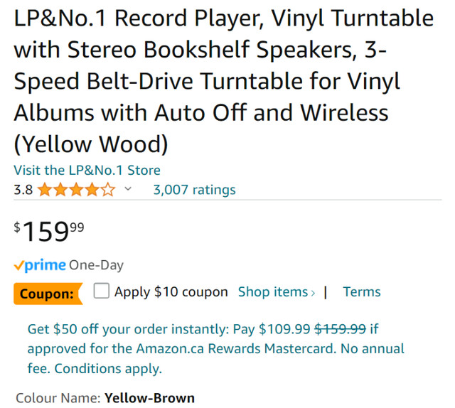Brand New Yellow Wood Record Player in Other in Guelph - Image 4