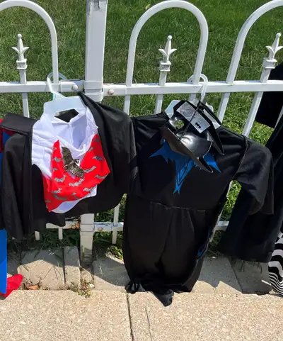 Halloween Costumes $10.00 each 1 Batman ages 4 - 6 years old $10.00 1 Vampire/dracula ages 2 - 3 yea...