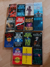 Dean Koontz soft cover novels x 15 books $30