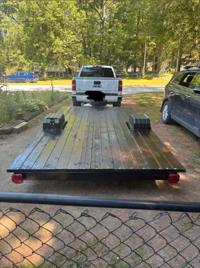 Trailer Custom Homemade Utility Trailer Flat deck, brand new 2x6 with exterior stain New break light...