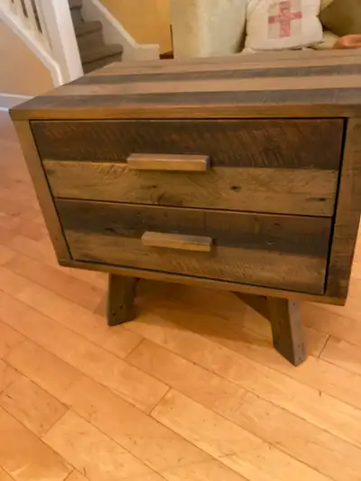 2 Drawers storage table nightstand dresser wooden, View more