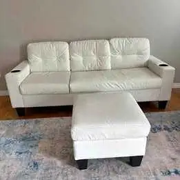 Leather Sofa & Ottoman, View more