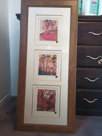 Triple Tom Thomson framed prints with seal