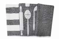 NEW Kitchen Towels / Dish Towels Utensil Design Grey Set 3 Pack