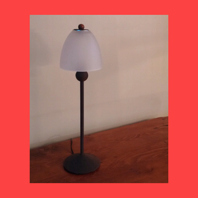 Tall Metal Table Lamp with Glass Shade, View more
