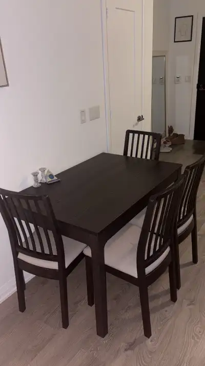 ikea dining table and four chairs set, View more