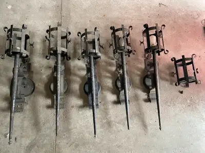4+ vintage forged medieval style iron torch sconces (120V wired), View more