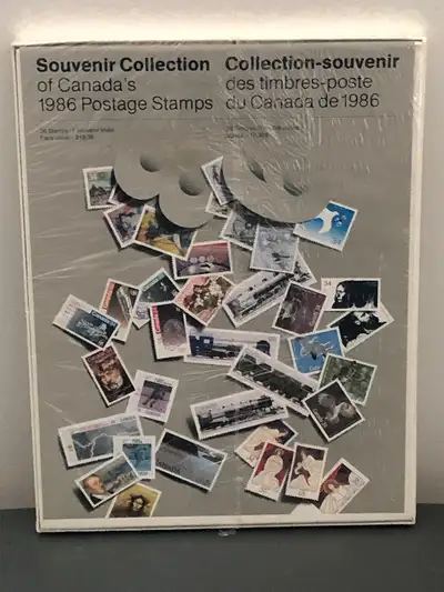 New condition, sealed with a minor stain on back. Contains 36 postage stamps of various denomination...