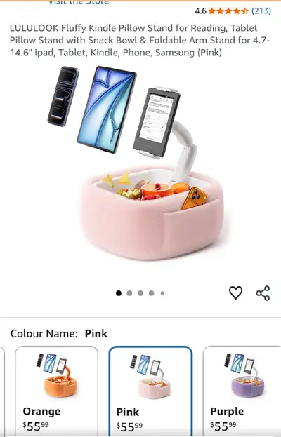 LULULOOK Tablet Pillow Stand in Pink, View more