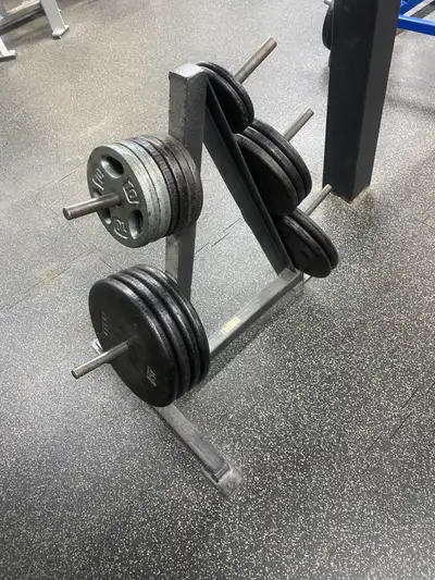 York 1” Plate Tree and Weight Plates, View more