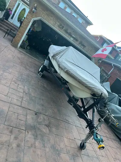 Selling my dads 14" north craft boat with motor and trailer Comes with everything needed except life...