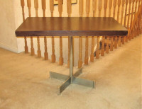 Wood Rectangular Table/Desk Pedestal Chrome Legs