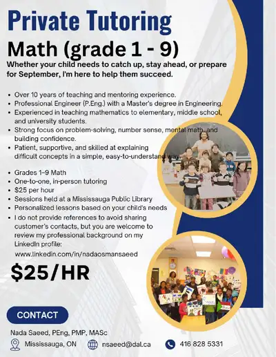 grade 1 to 9 Math $25, View more
