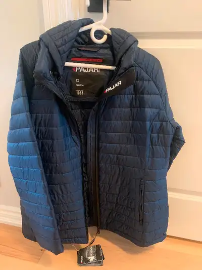 Mens hooded pajar jacket, brand new with tags.