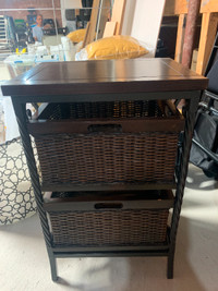 End Table Wrought Iron with Two Baskets