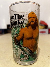 1988 Jake The Snake Roberts WWF WWE Glass Tumbler Booth 264