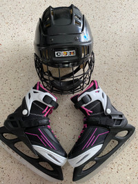 Softec Girl's adjustable Skate -Pink-  size M (2-6) with Helmet