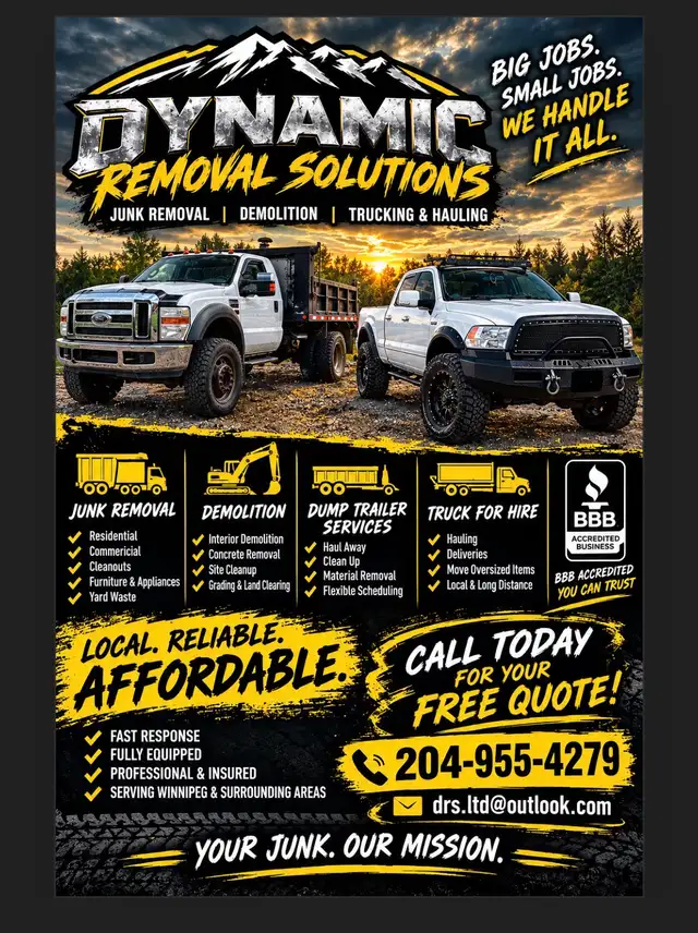 Junk removal and scrap metal pick up.