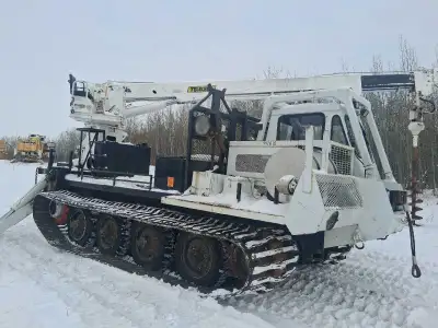 91' Nodwell 110 tracked carrier with Telect 55' boom and auger, Cummins 6BTA5.9 power, Clark HR28420...