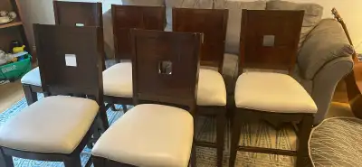 Pub style table and 6 chairs, View more
