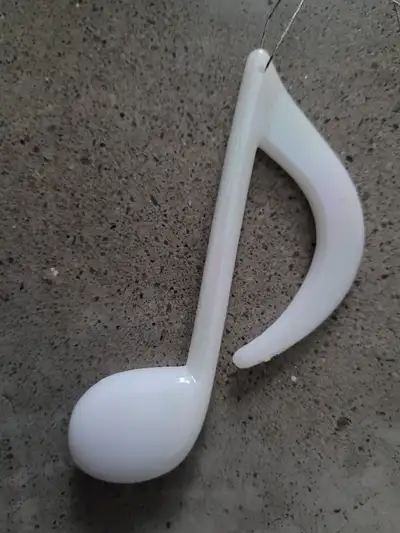 Music note hanging ornament shimmer white (see other ads), View more