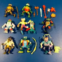 Vintage 1990 TMNT Action Figure and Accessories Lot