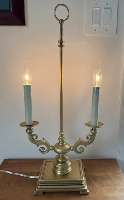 New Elegant Brass Double-Arm Table Lamp, View more