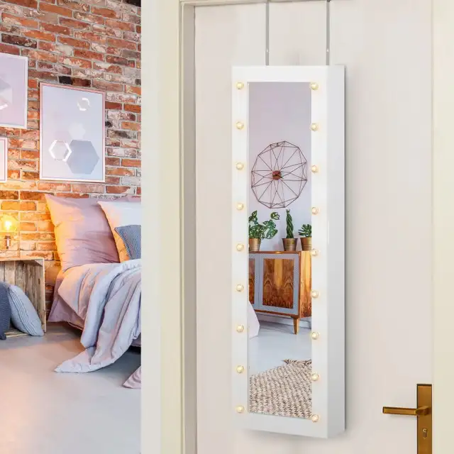 Jewelry Armoire with Mirror, Jewelry Cabinet with 18 LED Lights, in Home Décor & Accents in Markham / York Region - Image 9