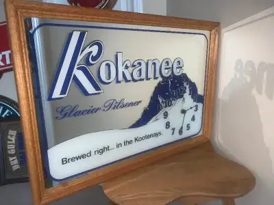 Vintage Kokanee beer bar mirror clock sign Mint condition, View more