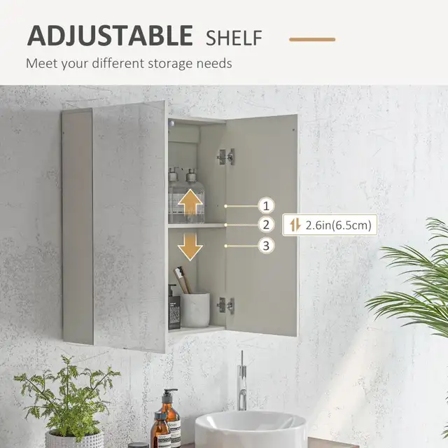 Wall Mounted Mirror Cabinet, Bathroom Medicine Cabinet with Mirr in Home Décor & Accents in Markham / York Region - Image 6