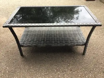 Glass top coffee table-31 1/2" Wx 18 1/2" x 16" H, View more