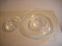 CLEAR GLASS VEGETABLE FRUIT BOWL SET FOR SALE