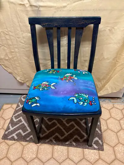 Hand painted  chair and mirror, View more