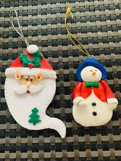 NEW Christmas Ornaments Santa and Snowman, View more