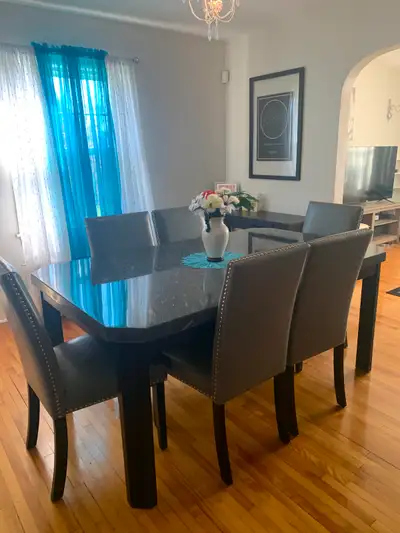 Marble top Dining room set with 6 chairs barely used, View more