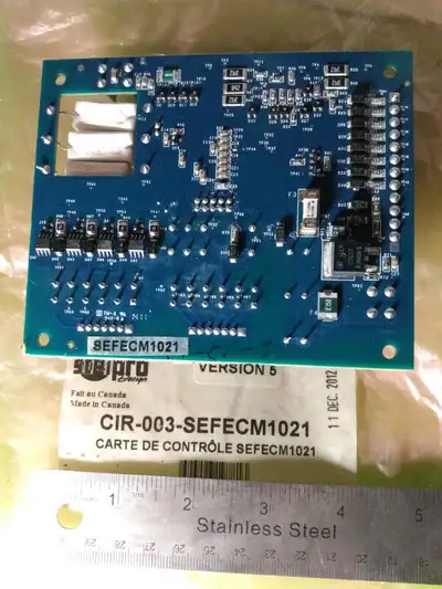 MAIN CONTROL CARD (3-7/8''x4-3/4'') VERSION 5 for Stelpro ECM electric furnace 10KW 240V/208V 1PHASE...