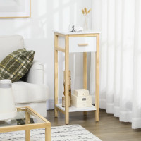 Tall Side Table, Slim Bedside Table 