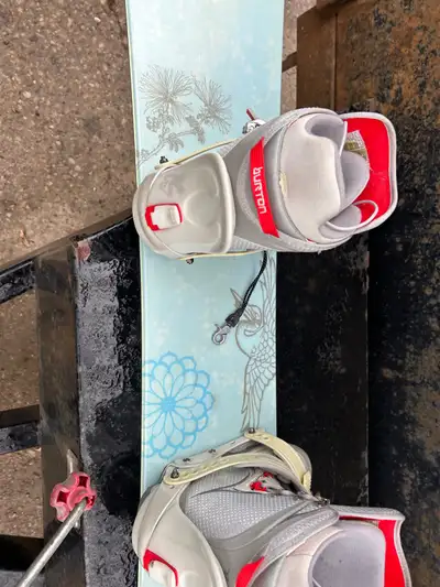 Women’s snowboard with boots and bindings, View more