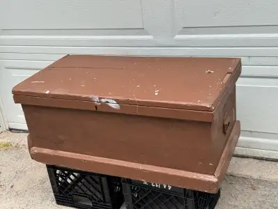 Antique Carpenters Trunk /Coffee Table” $45. , View more