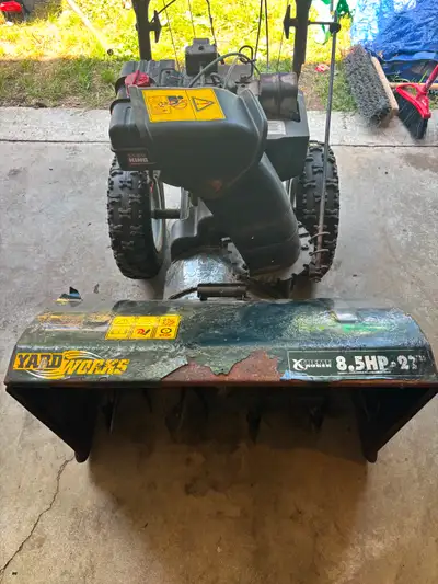 27" Yardworks Snow Blower- Runs Well, View more