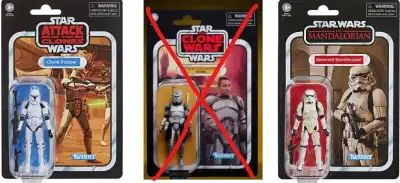 Star Wars Vintage 3.75" figures (Mandalorian, Attack Clone War), View more